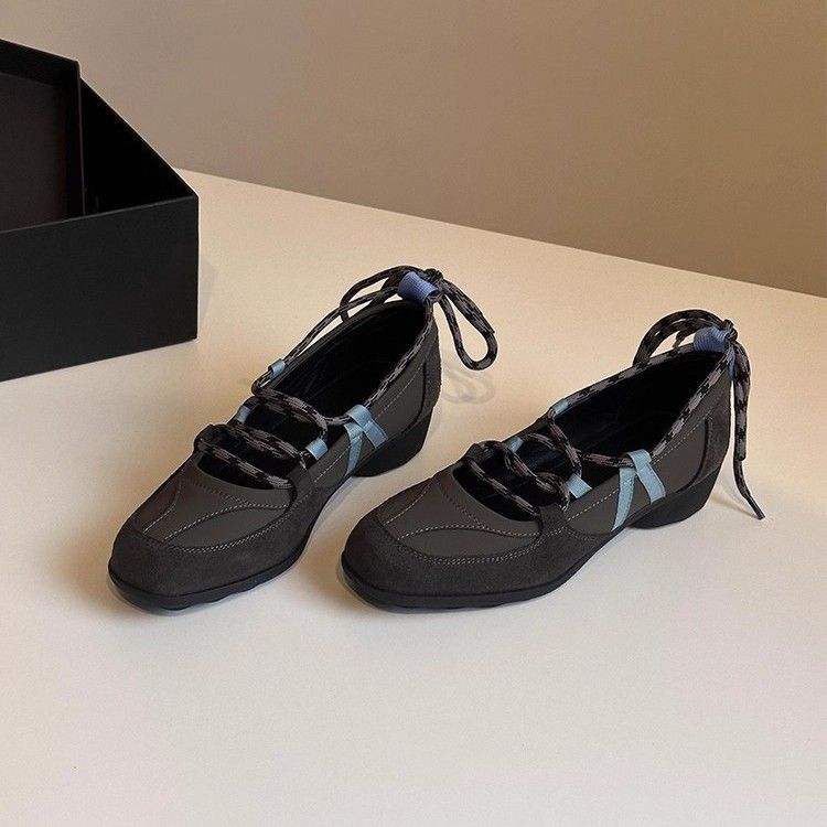 Sheepskin Versatile Round-Toe Shoes 2025 Fall/Winter New Fashion Lace-Up Casual Shoes_vogvips.com