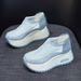 Dad Shoes Hollow Women's Sandals New Round Head Mesh Breathable Casual Thick Sole Increased Height_vogvips.com