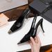Rose Park Chae-young's Same Style High-heeled Patent Leather Black Square-toed British-style Closed-toe Sandals For_vogvips.com
