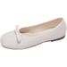 French Flat-bottomed Bow Women's Single Shoes, Summer Shallow Mouth One-pedal Ballet Shoes, Fairy Style Grandma Shoes_vogvips.com