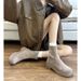 Gravity Suede Thick Heel Slim French Style Short For Women 2025 New Autumn And Winter Single Boot Temperament Round Toe_vogvips.com