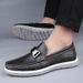 2389 Men's Loafers, Fashionable Leather Spring Low Cut Boots, Foot Stomping, Flat Bottomed Casual Shoes, Metal_vogvips.com