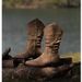 Pointed Toe Mid-Calf Women's Autumn Winter 2025 New Fashion Wasteland Style Suede Slip-On Western Cowboy Boots_vogvips.com