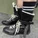 Women Boxing Boots Cowhide Series Women's Boots Dexun Hunting Wear Inner Height Increase Niche Genuine Leather Boxing New Mid-Calf Fashion_vogvips.com