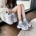 silver Dad Sneakers For Women 2025 New Hot-Selling Thick-Soled Height-Increasing Casual Lightweight Running Spring And_vogvips.com