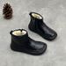 Handmade Short 2025 Winter New Martin Casual Versatile Snow Thick Sole Side Zipper Cowhide Women's Boots_vogvips.com
