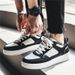 Spring Summer New Breathable Sneakers, Men's Trendy Versatile Thick-Soled White Shoes, Sports And Casual Shoes_vogvips.com
