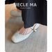 Cowhide French Style Women's Genuine Leather Flat Versatile Ballet Soft Sole Granny To Match Dresses Mary Jane Shoes_vogvips.com