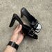 Women's Heart Embellished Square Toe Chunky Heel Sandals - Glamorous Open-Toe Slip-On Shoes In Black, Red & Beige_vogvips.com