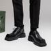 European Warm Series New Square Toe Derby For Men Business Casual Niche Design Thick Sole Height Increasing Ins Style Small Leather Shoes_vogvips.com