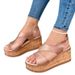 Summer Wedge Heel Fish Mouth Sandals Women's Thick Bottom Platform Casual Sandals Roman Sandals Women's Shoes_vogvips.com