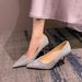 Plus-size, Wide-fit Red-soled High-heeled Shoes 2025, Crystal Sequin Elegant Tulle Wedding Bridal Shoes, Stiletto_vogvips.com