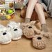 Cute And Fluffy Puppy Style For Women, Winter Indoor Home Thick Sole Non-Slip Furry Plush Warm Cotton Slippers_vogvips.com