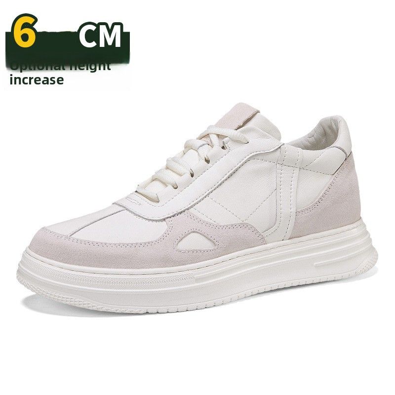 Hollow Hole Shoes Men's Sports Shoes Invisible Inner Height Increase Casual Board Shoes Little White Shoes Men's Shoes_vogvips.com