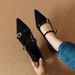 French-style Flat Pointed-toe Leopard Print Mary Jane Shoes, 2025 Autumn New Model, Black, Elegant And Fashionable, With_vogvips.com