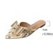 Flat 2025 Spring New Versatile Pointed Toe Single Shoes Soft Sole Bow Slippers Women's Rhinestone Sandals_vogvips.com