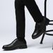 Euro Step British Style Cowhide Brogue Casual Leather For Men Business Formal Round Toe Lace-Up Korean Trend Fashion Men's Shoes_vogvips.com