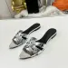 New Tribute Woven Mules Sandals Slippers Slides Heeled Flat Heels Pointed Toe Cap Women's Luxury Designers Patent_vogvips.com