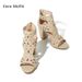 Women's Shoes Summer Thick Heels High Heels Laser Hollow Outer Wear Fish Mouth Nude Sandals Women_vogvips.com