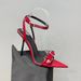 New Style Women's High-heeled Shoes With Rhinestone Square Buckle, Pointed Toe, Sexy Side Cutout, Thin Heel, And Single_vogvips.com