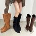 2025 Autumn New French Style Hidden Heel Over-the-Knee Slouch Long Women's Shoes Suede Slim Fashion Boots_vogvips.com