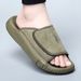 Summer Top Layer Cowhide For Home, High-end Indoor Leisure, Cool Slippers, Soft Bottom, Anti Slip White Men's Slippers_vogvips.com