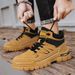 2025 Autumn High-top Men's Martin Fashion Leather Patchwork Thick-soled Height-increasing Lace-up Motorcycle Yellow_vogvips.com