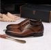 Men's Oxford Shoes Brogue Leather Dress Wedding Shoes_vogvips.com