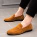 Men Dress Shoes Loafers Suede Pointed Toe Low Heel Fashion Business Casual Breathable Wedding Daily Dress Shoes Zapatos Hombre_vogvips.com