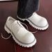 Men's Derby Thick Sole Height Increasing British Style Low Top Work Boots Niche White Leather Shoes 32057_vogvips.com