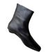 French Minimalist Style Short Slim Women 2024 Fleece Lined Back Zipper Square Toe Versatile Low Heel Martin Boots_vogvips.com