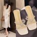 Crystal Slippers For Women 2025 Summer New Fashionable Transparent Chunky High Heel Fairy Style French Elegant Sandals_vogvips.com