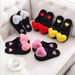 Autumn Winter New Big Heart Women's Warm Non-Slip Thick Sole Indoor Fashion Cute Fabric Cotton Slippers_vogvips.com