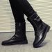 European Warm Series Men's Martin With Fleece, Outdoor High-Top Black Leather Bo, Korean Style Autumn And Winter Mid-Bo, Trendy Work_vogvips.com