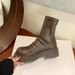 Women's Shoes Chunky Heel Ankle Boots With Stretchable Wrinkled Design, Back Zipper, And Comfortable Inner Lining For Winter, Spring, And Fall_vogvips.com