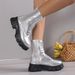 Chunky Platform Martin Boots For Women & Men - Low-Cut British Style Unisex Boots With Side Zipper & Round Toe_vogvips.com
