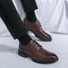 Big size new casual leather shoes fashion men's business shoes_vogvips.com