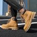 Unisex Classic Leather Martin Boots – Waterproof & Breathable Outdoor Hiking Boots With Thick Rubber Sole For Men & Women_vogvips.com