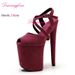 Cross Straps 20cm 8inches Pole Dance Shoes Peach Suede Upper Fashion Sexy Exotic High Heel Platform Party Women Sandals_vogvips.com