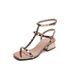 2025 Summer New Versatile Chunky Design Sense Niche Mid-Heel Open-Toe Rivet Buckle Strap High Heel Fashion Sandals For_vogvips.com
