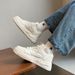 Spring New White Board For Female Students Korean Edition Casual Ins Color Blocked Thick Soled Sports Single Shoes_vogvips.com
