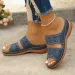 2026 New Flat Bottomed Hollowed Out Flower Shaped Women's Casual Shoes Retro Middle Aged Slippers_vogvips.com