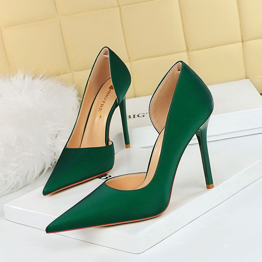 Women's Elegant Pointed Toe Stiletto Heel Dress Pumps With Side Cut-Out Design - Breathable & Stylish For Parties & Evening Events High Heels_vogvips.com
