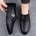 Men's Shoes Foot Cover Dress Leather Shoes Men's Leather Round Head Shallow Mouth Casual Leather Shoes_vogvips.com