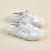 Half Tray White Shoes Female Student Mesh Breathable Heightening Shoes Casual Board Shoes_vogvips.com
