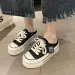 2023 Summer New Thick Soles Icrease Slippers Tred All Lazy People A Slip-o Half Drag Fashio Casual Cavas Shoes_vogvips.com