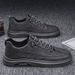 Spring New Breathable And Waterproof Fashion Versatile Black Casual Leather Sports Board Shoes Men's_vogvips.com