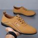 Business Leather Men Breathable Soft Sole Casual Flat British Style Slip-On Lazy Shoes Trendy Loafers_vogvips.com