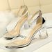169-3 Korean Style Fashion Crystal Pedicure Elegant Women's Shoes Chunky High Heel Open Toe Transparent Strap Sandals_vogvips.com