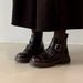 Sheepskin Version~Thick-Soled Buckle Short For Women, 2026 Autumn And Winter New Vintage British Style Versatile Chunky_vogvips.com